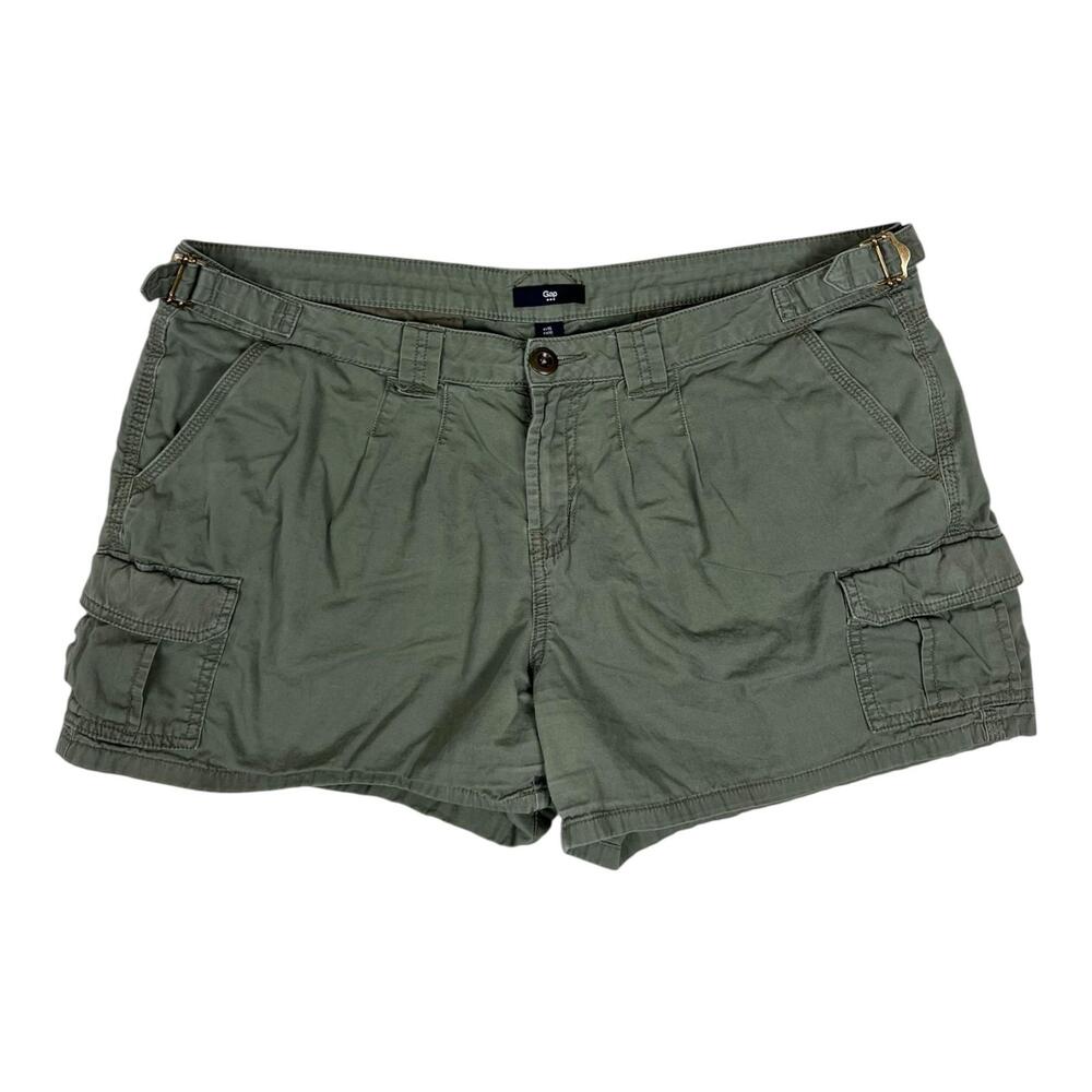 Gap Shorts Womens 16 Green Cargo Twill Adjustable Waist Pockets Casual Summer
